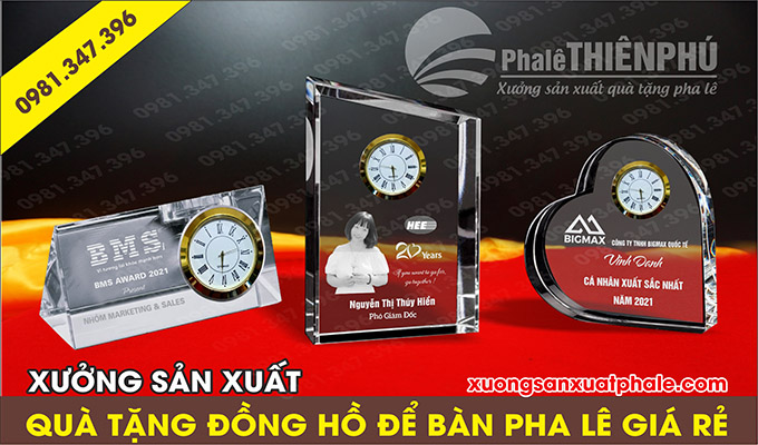 mẫu quà tặng đồng hồ pha lê cao cấp 4