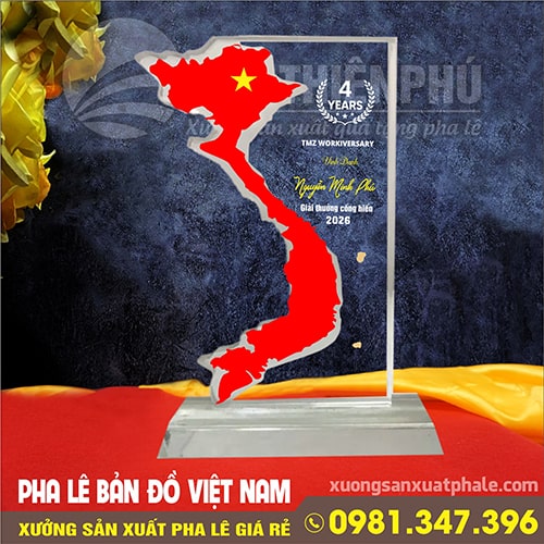 quà tặng pha lê bản đồ việt nam