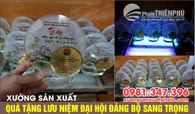 sản xuất quà tặng lưu niệm đại hội đảng bộ