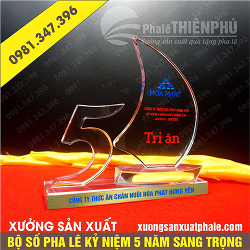 Bộ số pha lê 5 năm cánh buồm