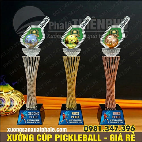 Bộ Cúp Pickleball Thân Kim Loại Gắn Vợt