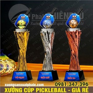 Bộ Cúp Pickleball Thân Composite Vàng Bạc Đồng Gắn Bóng